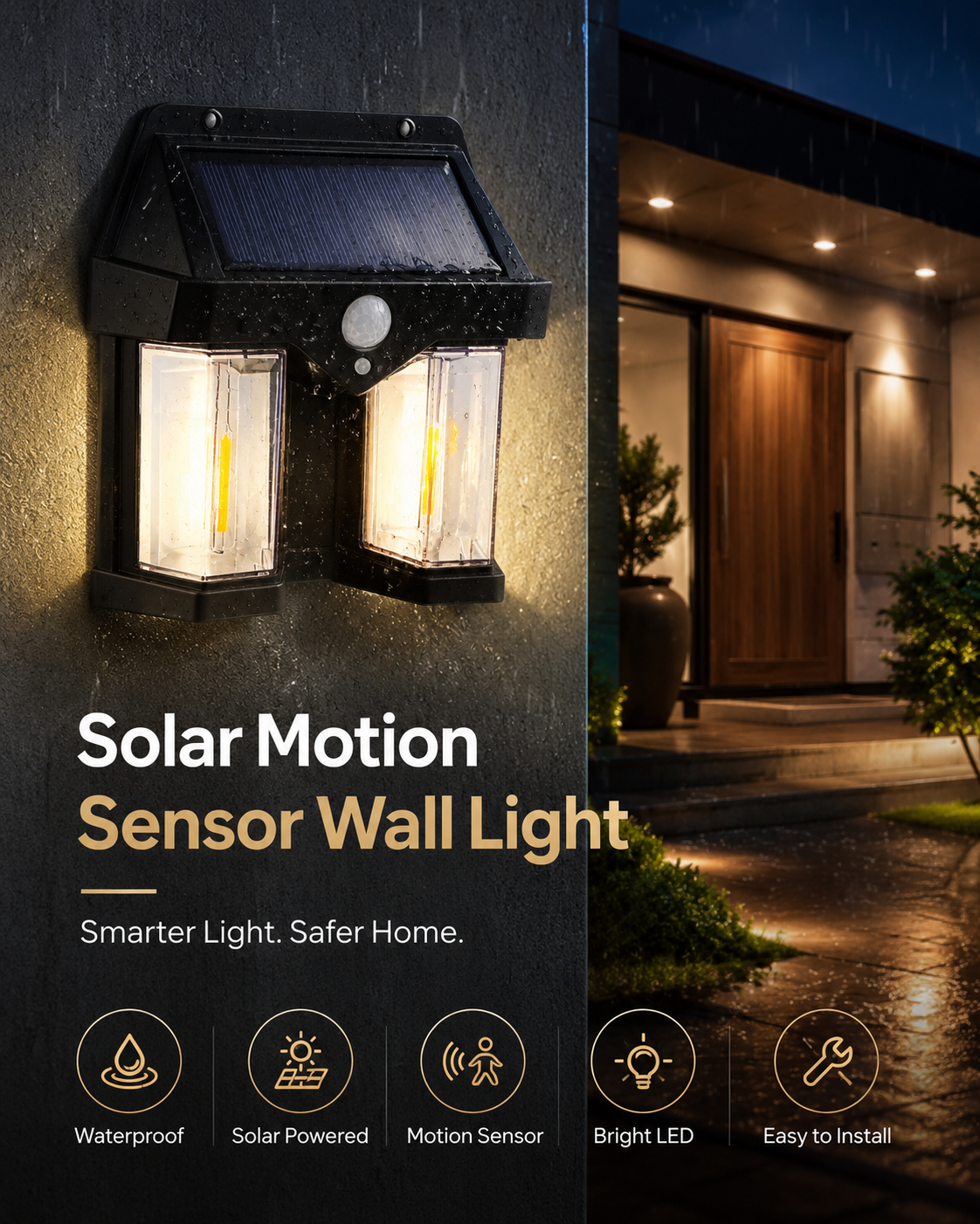 Twin Solar Sensor Outdoor Wall Light